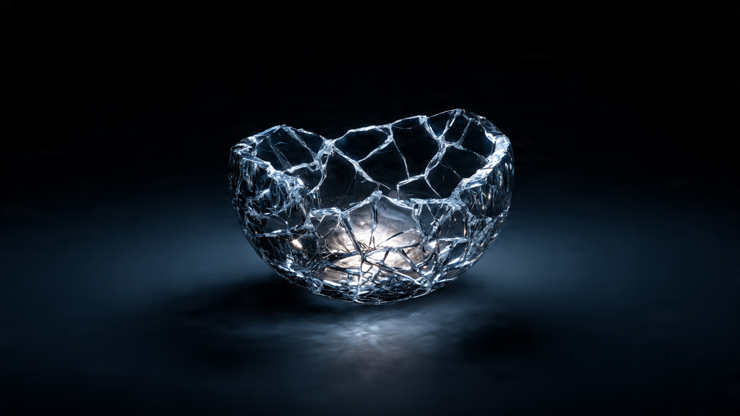 Cracked glass object