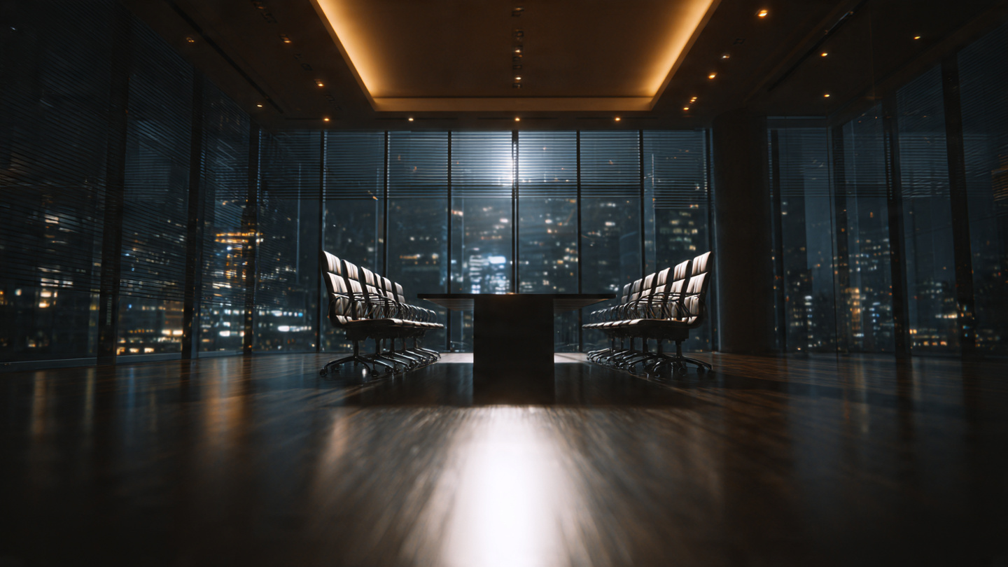 Empty modern boardroom