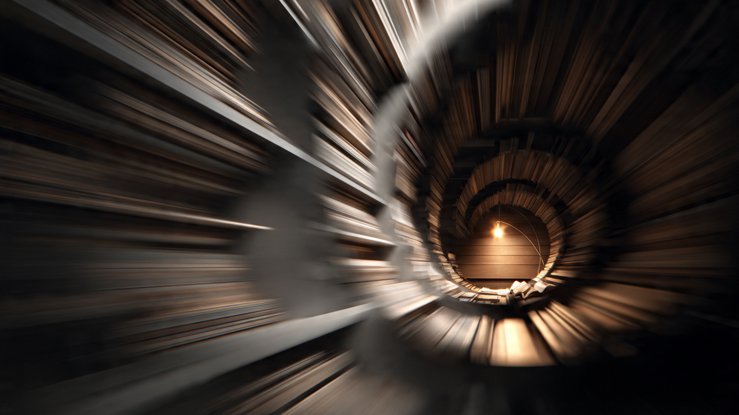 The overwhelming growth of the market compared to the stagnant nature of human time.